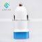 Mini White Car Charger Output 5V 1A 2.1A Portable Dual USB Car Charger