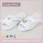 Open Toe Terry Towelling Bath Disposable Hotel Slippers With EVA Sole White