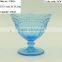 press Wine goblet,Hiball,DOF, sundae cup color glass in seablue with sakura design embossed