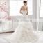 A39 Elegant Organza White Bridal Party Gown Keyhole Back Beaded Cap Sleeve Wedding Dresses in Turkey Tiered Ruffles