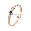 Stainless Steel Crystal Bracelet Carving Roman Numerals Lover Cuff Bangle Wedding Jewelry