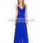 high quality shinny wrap sexy deep v women dresses Mexi Sexy Dress In Blue