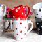 Wholesale ceramic coffee mugs and polka dot design ceramic cup hunan