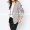 Fashion autumn coat chiffon single breasted smart lady silver tailored suits blazer