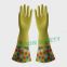long flocklined household rubber gloves