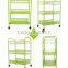 Metal Mesh Trolly Organizer Shelves Handle Portable storage rack