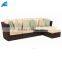 l shaped patio all weather PE rattan wicker conversation sofa set