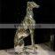 Electroplated silver resin large sitting Italian greyhound statue