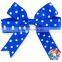 Blue Heart Pattern Grooming Bows Baby Kids Hair Ribbon Boutique Wholesale Style Hair Bows