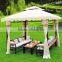 Home garden waterproof tent Iron outdoor leisure gazebo/garden metal pavillion with curtain