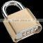 4 Dial Number solid brass Combination Padlock For Gym and Sheds Toolboxes