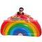 2017 new style leasure giant inflatable rainbow pool float outdoor water party lounge beach game toys for kids and adults