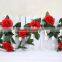 plastic artificial rose flowers vine/garland