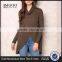 MGOO Handmade Sweaters For Girl Brown Asymmetric High Neck Overlay Tops Long Sleeves Fashion Winter Tops