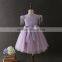 OEM baby girls Lovely Purple Embroidery flower Tassel Party dresses net frock design Tulle Fluffy baby first communion dress