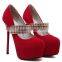 2017 Lady Fashion High Heel Christmas Shoes