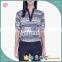 Woman Latest Fancy Printing Long Sleeves Wholesale Shirts Curved Hem Shirts