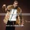 Super quality Man's Fox fur coat with raccoon fur collar jackets printed man's faux fur jackets short coat