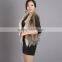 Myfur Women Real Hooded Raccoon And Knitted Rabbit Fur Vest For Lady