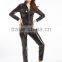 2015 Instyles walson Lady Sexy black lingerie catsuit thick lingerie latex rubber pvc costume 2 way zip