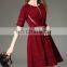 Short sleeve black knit dress with beads dress China supplier