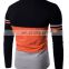 China OEM/ODM Men's Trend Long Sleeve T-shirt Stitching Sweatshirt Round Neck Hit Color