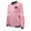 Guangzhou Factory Clothes Zip Up Pink Color Women Sweatshirt