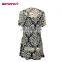 Wholesale Abstract Print Twist Slim Fit For Old Ladies Tunic Top