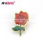 China maker wholesale metal enamel flower lapel pin badge boutonniere lapel pin