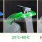 Bathroom 3 Color Changing LED Basin faucet Water Powered Single Handle Mixer Tap