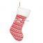 Christmas Novelty Winter Fuzzy Fluffy Red Green 100% Microfiber Decorative Display Stocking Gift Bag Socks For Children