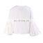 TWOTWINSTYLE Lantern Sleeve Kimono Blouse Tops Women Long Sleeve V Neck Shirt