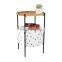 Customized Newest Design Home storage metal round Tea table with wooden lid