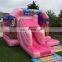 Pink Bounce House Combo Commercial Inflatable Jumper Bouncer With Slide