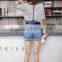 women denim washed shorts jeans