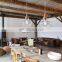 Tonghua 2020 New Clear Glass Shell Nordic Wood LED Pendant Light Pub Coffee Modern Chandelier Light