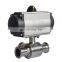 COVNA Three Ways Tri Clamp Sanitary 304 Stainless Steel Pneumatic Actuated Ball Valve Double Acting
