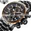 Lige 9902 Brand Your Own Log Men Quartz Wrist Watch OEM Chrono Functional Steel Watch Custom