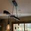 Modern Lamp Glass Golden Chandelier For Home Restaurant Wood LED Pendant Light
