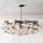 Nordic Led Chandelier Glass Ball Hanging Pendant Lamp for the Kitchen Living Room Hall Dining Modern Iron Contemporary Lighting