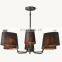 Martineau Round Black Chandelier Fabric Shades Traditional Dining Living Room Chandelier Classic Lighting Fixture for Bedroom