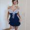 European and American foreign trade summer retro y2k hot girl pure lust style lace stitching bow short strap dress