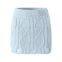 European and American Autumn/Winter New Round-neck Long-sleeve Solid Color Cable Knit Sweater With High-waist Pencil Skirt Set With Distressed Details