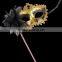 Multi-colors fashion feather Princess Mardi Gras Feather masquerade Mask With Stick masquerade mask with stones