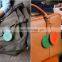 Korea hot cheap mini round leather luggage tag with strap