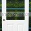 Exterior, Simple Steel Entry Door With Glass And White Frame