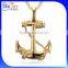 14K Gold Plated Large Stainless Steel Mens Anchor Pendant For Men Anchor Pendant With Chain