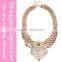 2015 Fashion Silver Crescent Luxury Crystal Statement Necklace