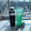 400ml BPA free sealed lid borosilicate glass water bottle with silicone sleeve