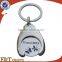 beauty supermarket cart metal trolley coin keychain with carabiner